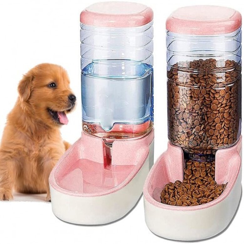 Edipets tolva comedero automático rosa para mascotas