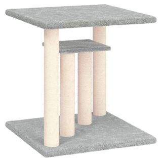 VidaXL Rascador con postes de sisal y plataformas gris claro para gatos