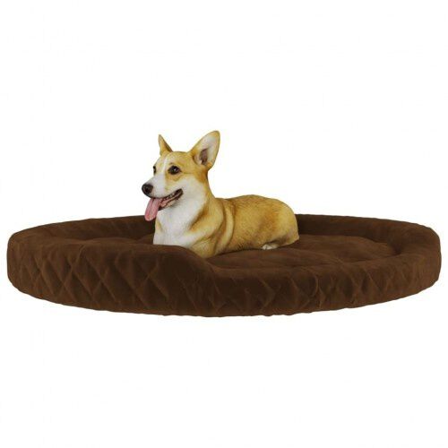 Vidaxl cama redonda acolchada marr&oacute;n para perros, , large Imagen numero 4