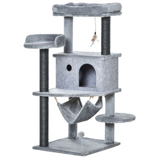 PawHut Árbol Rascador Con Cueva de Fieltro para gatos