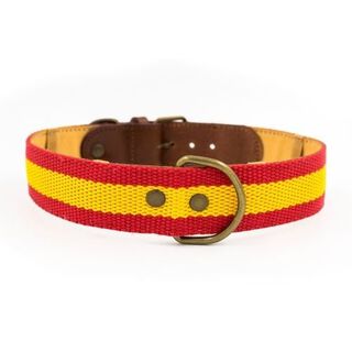 Collar España hecho a mano para perros color Rojo/Amarillo