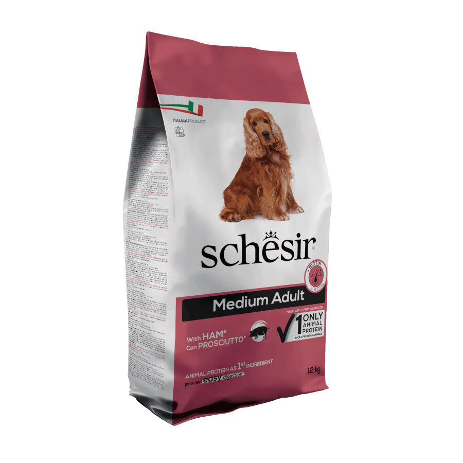 12 kg Schesir Adult Medium Nature Jam&oacute;n pienso para perros, , large Imagen numero 1