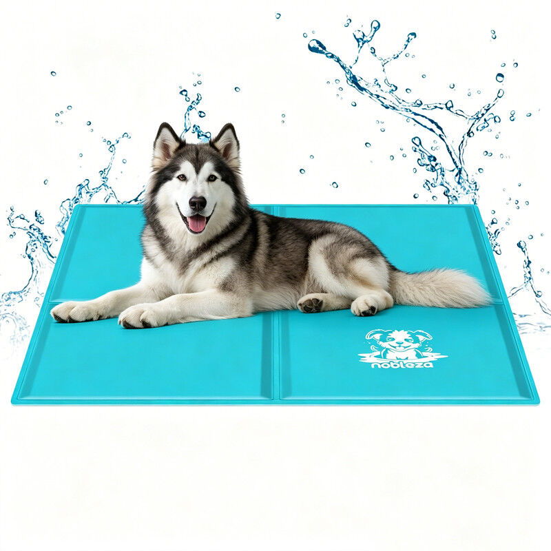 Nobleza Alfombrilla Refrescante para Perros y Gatos &ndash; Estampado, Gel Activado por Presi&oacute;n, Auto-refrigerante &ndash; Tama&ntilde;o: 110x70 cm &ndash; Azul Claro, , large Imagen numero 6