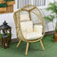 Outsunny Silla de Rat&aacute;n Natural y Crema, , large indicador imagen numero 2