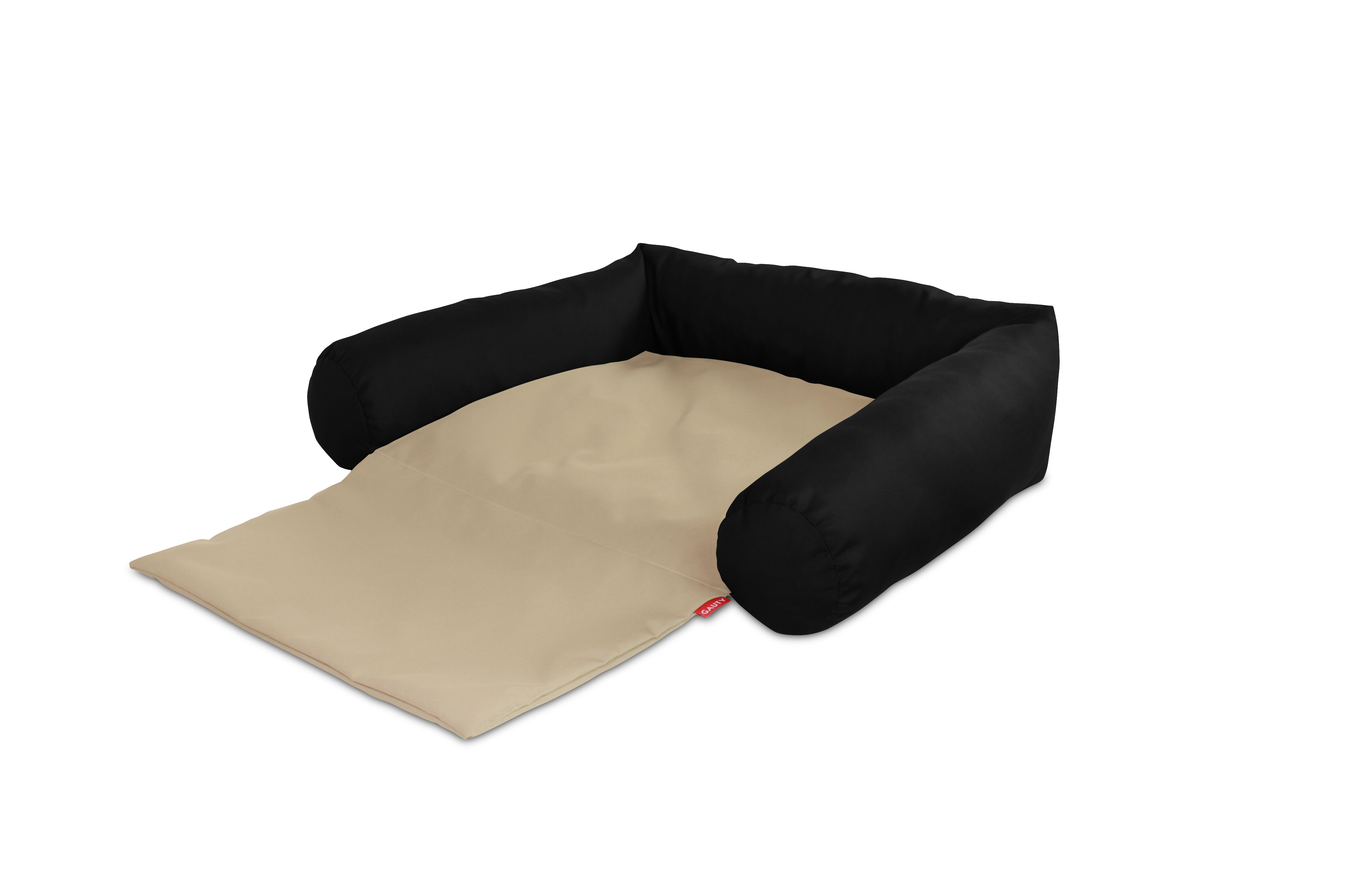 Gauty Cama para Perros y Gatos  Tela Impermeable - Negro y beige, , large Imagen numero 1