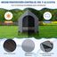 COSTWAY 2 en 1 Caseta para Perros, Casa para Perros con 2 Ventanas Enrollables, Malla Transpirable, Revestimiento de PVC Impermeable, Refugio para Perros para Interior y Exterior (84 x 132 x 114 cm), , large indicador imagen numero 4