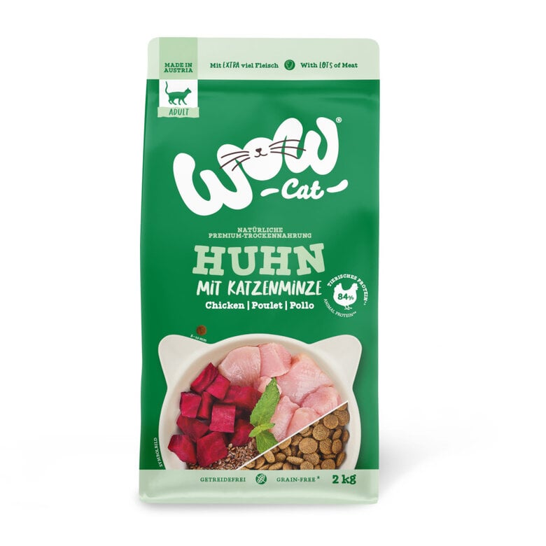 2 kg Wow Adulto Pollo pienso para gatos