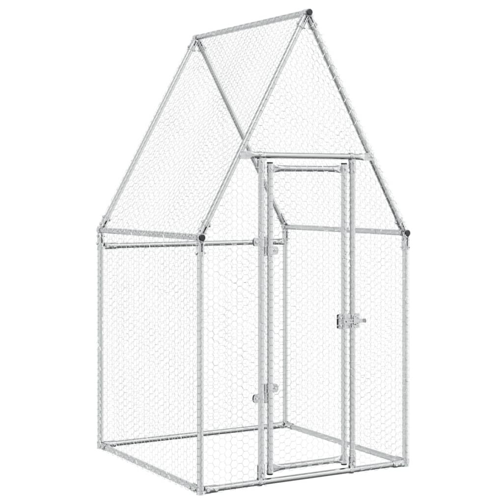 Vidaxl Jaula Para Gallinas Acero Galvanizado Plateado