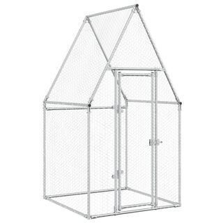 Vidaxl Jaula Para Gallinas Acero Galvanizado Plateado 