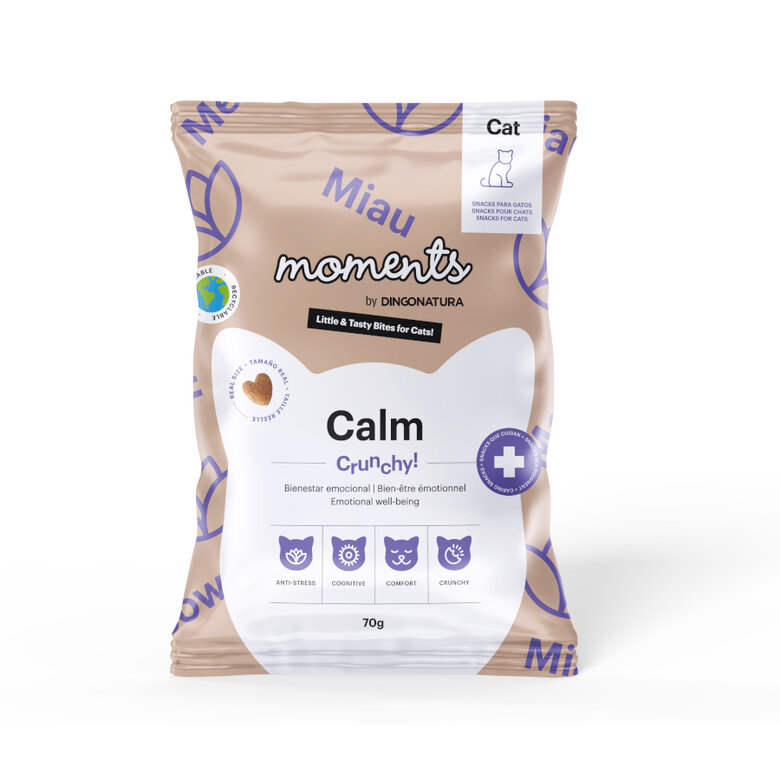 4 bolsitas x 70 g Moments Bocaditos Calm Crunchy para gatos ¡Pack ahorro!