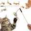 Set Premium de 4 Piezas Resistentes para el Ingenio y Entretenimiento de Mascotas | Juguetes Interactivos para Gatos y Gatitos | Kit de Estimulaci&oacute;n con Ca&ntilde;a o Varita de Madera Natural y Plumas, , large indicador imagen numero 1