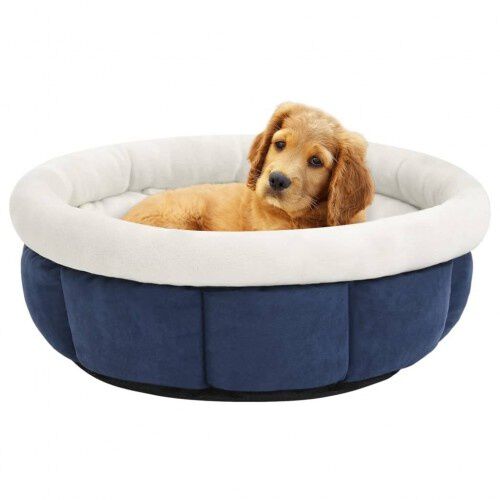 Vidaxl cuna redonda con coj&iacute;n azul para mascotas, , large Imagen numero 1