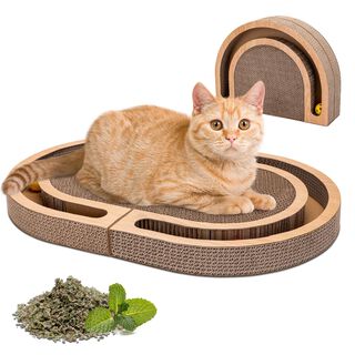 Nobleza Rascador para Gatos 2 en 1 con Juguete de Bola + Hierba Gatera - Rascador Grande 60x40x5cm para Gatos de Interior
