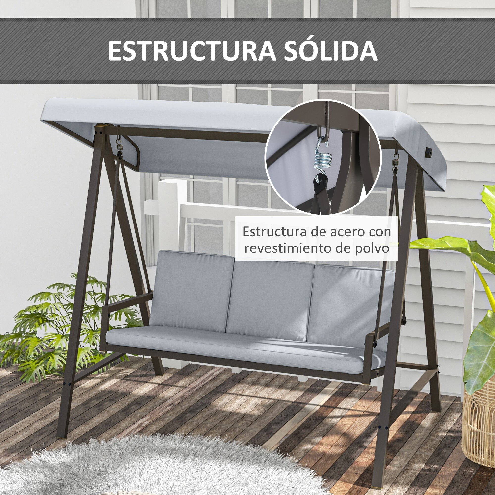 Outsunny Columpio De Jardín Gris thumbnail