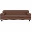 vidaXL Cama para perros de cuero sintético marrón 90x53x30 cm, , large indicador imagen numero 3