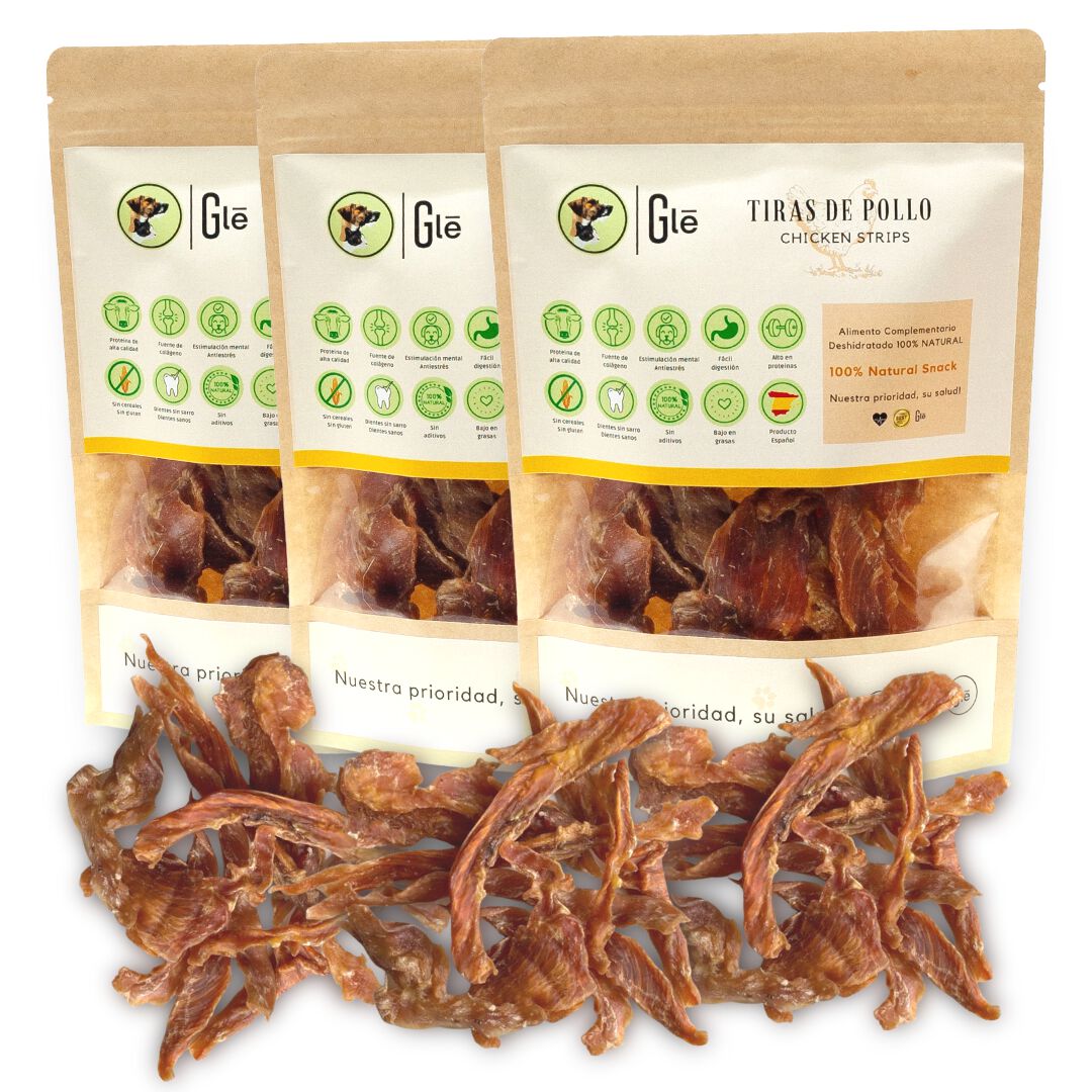 GLE PETS PECHUGA DE POLLO DESHIDRATADA, PREMIOS PARA PERROS NATURALES 100%, , large Imagen numero 1