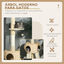PawHut Árbol para Gatos de Suelo a Techo de 225-255 cm Torre para Gatos Altura Ajustable con Cueva Plataformas Hamaca Postes Rascadores Rampas y Bolas Colgantes Ø48x225-255 cm Beige, , large indicador imagen numero 4