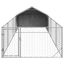 vidaXL Caseta perros exterior con corral 4x3x1,9 m acero galvanizado, , large indicador imagen numero 38