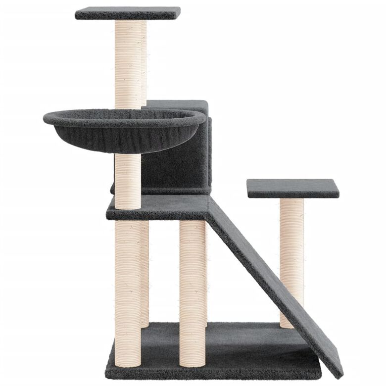 VidaXL Rascador pequeño de felpa suave gris oscuro para gatos thumbnail