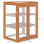 Outsunny Invernadero de Jard&iacute;n de Madera y Policarbonato Invernadero Vivero Casero con 3 Estantes 2 Puertas y Tapa Abatible para Cultivo de Plantas Terraza Patio 58x44x78 cm Natural, , large indicador imagen numero 3