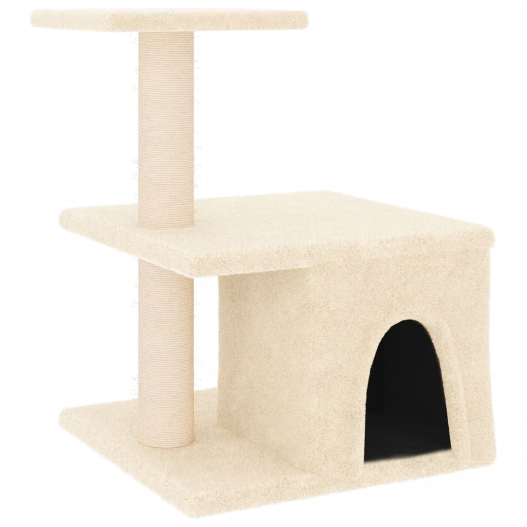 vidaXL Rascador para gatos con postes de sisal color crema 48 cm, , large Imagen numero 1