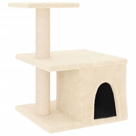 VidaXL Rascador crema con cueva para gatos
