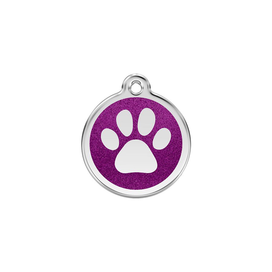 Placa identificativa Purpurina Huella perro Morado para perros, , large Imagen numero 1