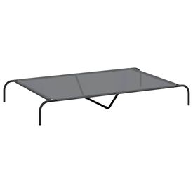 vidaXL Cama elevada para perros gris 150x90x20 cm textilene y acero