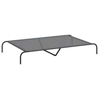 vidaXL Cama elevada para perros gris 150x90x20 cm textilene y acero