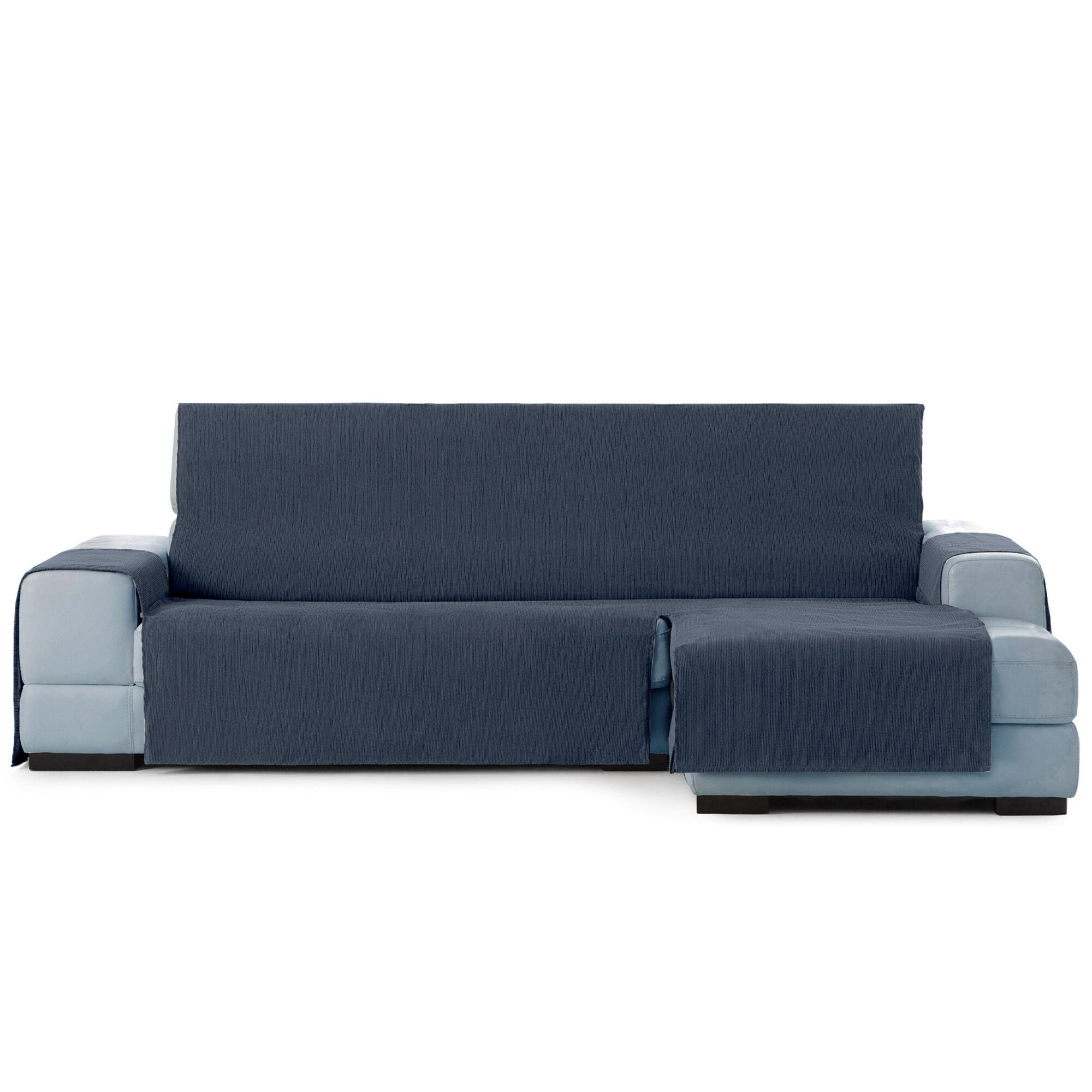 Vipalia Protector Funda Chaise Longue Lisa. Cubresofa Chenilla. Dise&ntilde;o Elite. Color Azul. Chaise Largo Derecha, , large Imagen numero 4