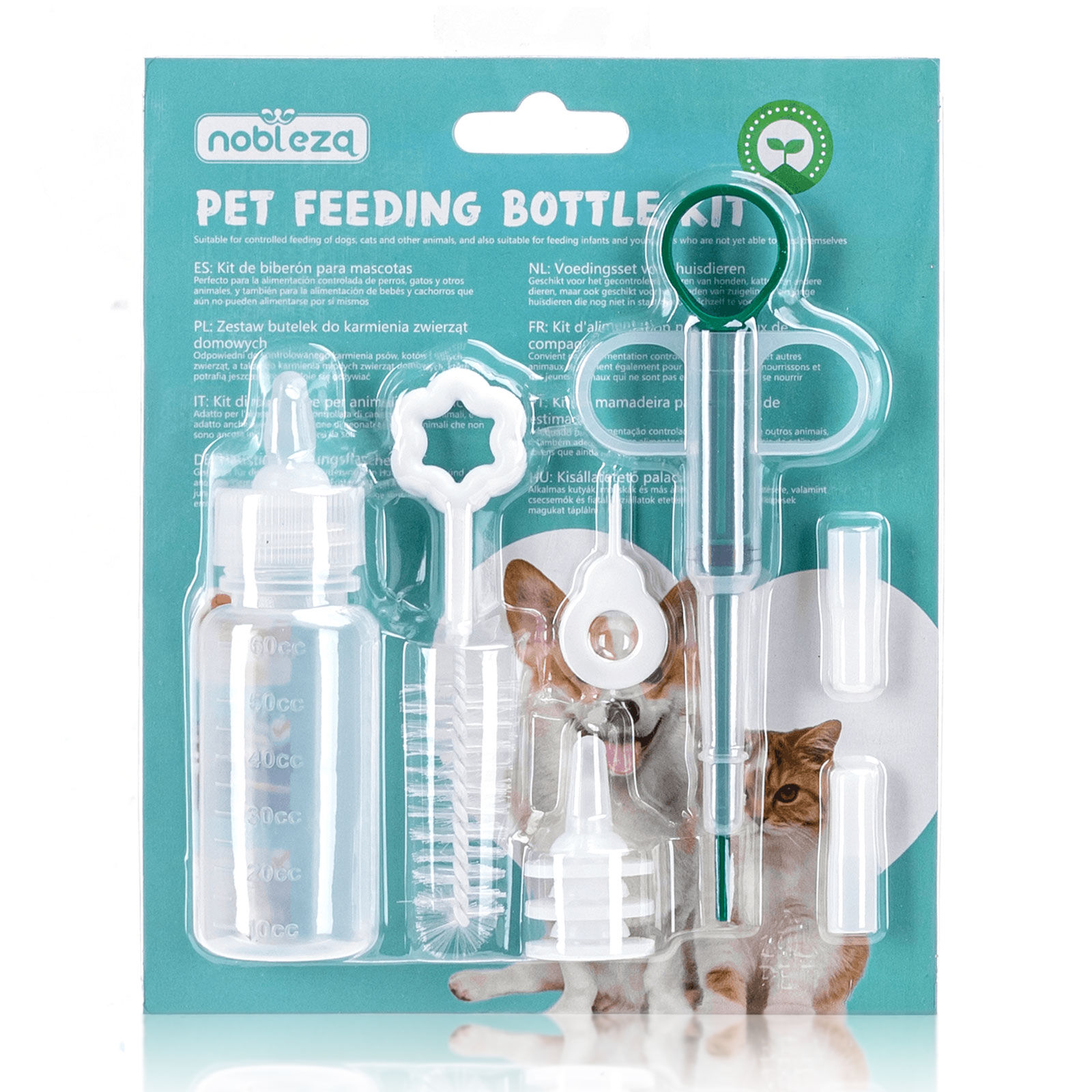Nobleza - 9 Piezas Alimentador de Dispensador para Mascotas, Jeringa de Silicona con Punta Suave Botella de Alimentaci&oacute;n para Peque&ntilde;os Cachorros Gatitos, , large Imagen numero 1