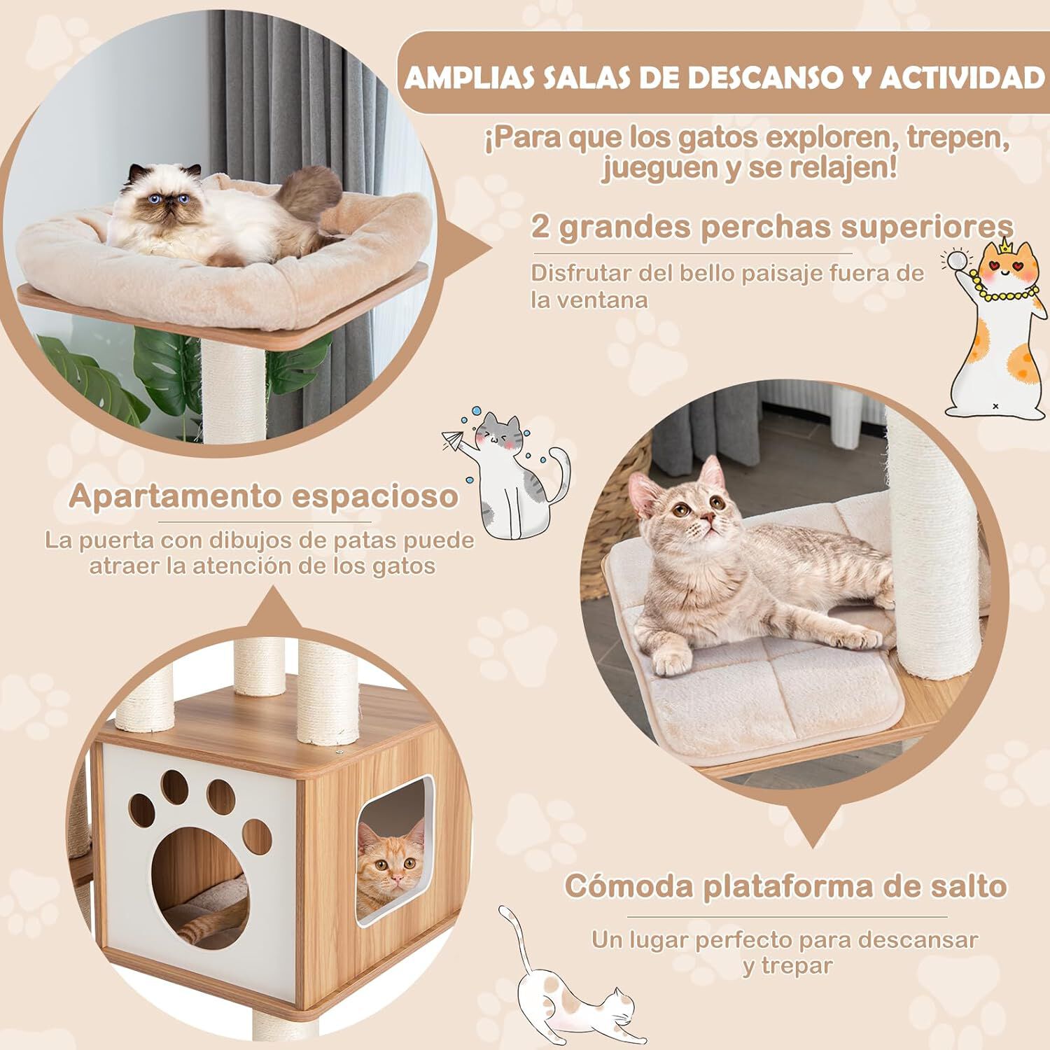 Costway Árbol Interior Moderno para Gatos thumbnail