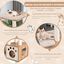 COSTWAY Árbol para Gatos de Interior Moderno, Árbol para Gatos de Varios Niveles con 2 Perchas, Arco para Gatos que los Cepilla Automáticamente, Torre de Madera para Gatos, Alfombrillas Lavables, , large indicador imagen numero 3