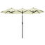 Outsunny Sombrilla Doble 285x147x227 cm Sombrilla de Jardín con Inclinación de 45° Manivela Costillas de Acero y 3 Orificios de Ventilación para Terraza Balcón Piscina Beige, , large indicador imagen numero 1