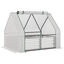 Outsunny Huerto Urbano con Invernadero Invernadero de Exterior 127x95x92 cm Tipo Caseta con Arriate de Acero Interior Ventana Enrollable y Cubierta de PE 140 g/m² para Cultivos Plantas Flores Blanco, , large indicador imagen numero 1