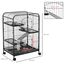 PawHut Jaula para Roedores con Ruedas 64x43,5x93 cm Jaula para Animales Pequeños con 2 Puertas 3 Plataformas Bandeja Extraíble Comedero y Bebedero para Conejos Cobayas Negro., , large indicador imagen numero 3
