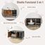 COSTWAY Cajas de Arena para Gatos, Casa de Baño Oculto para Mascota con 2 Puertas, Estante Abierto y Rascador para Gatos, Mesa Auxiliar para Gatos 90 x 50 x 54 cm, , large indicador imagen numero 3