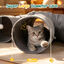 Nobleza T&uacute;nel para Gatos de 4 V&iacute;as - Juguete Tubo Plegable de Tela Estilo Lino Gris con Bola Colgante y Agujero Central, Juego Interactivo y Escondite para Gatitos, Conejos y Mascotas Peque&ntilde;as (Interior), , large indicador imagen numero 4
