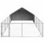 vidaXL Caseta perros exterior con corral 4x3x1,9 m acero galvanizado, , large indicador imagen numero 13