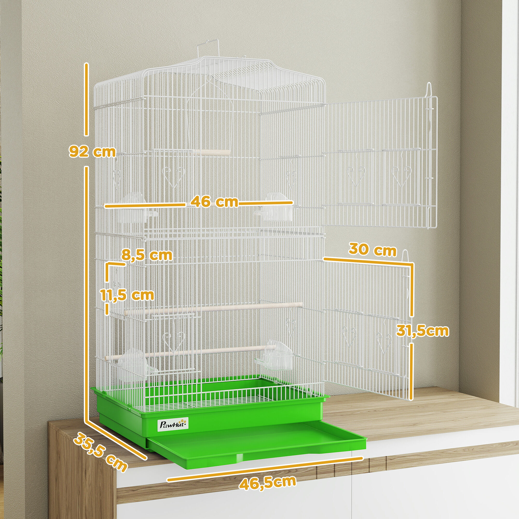 PawHut Jaula para P&aacute;jaros Verde, , large Imagen numero 3