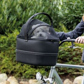 Transportín de bicicleta para perros color Negro