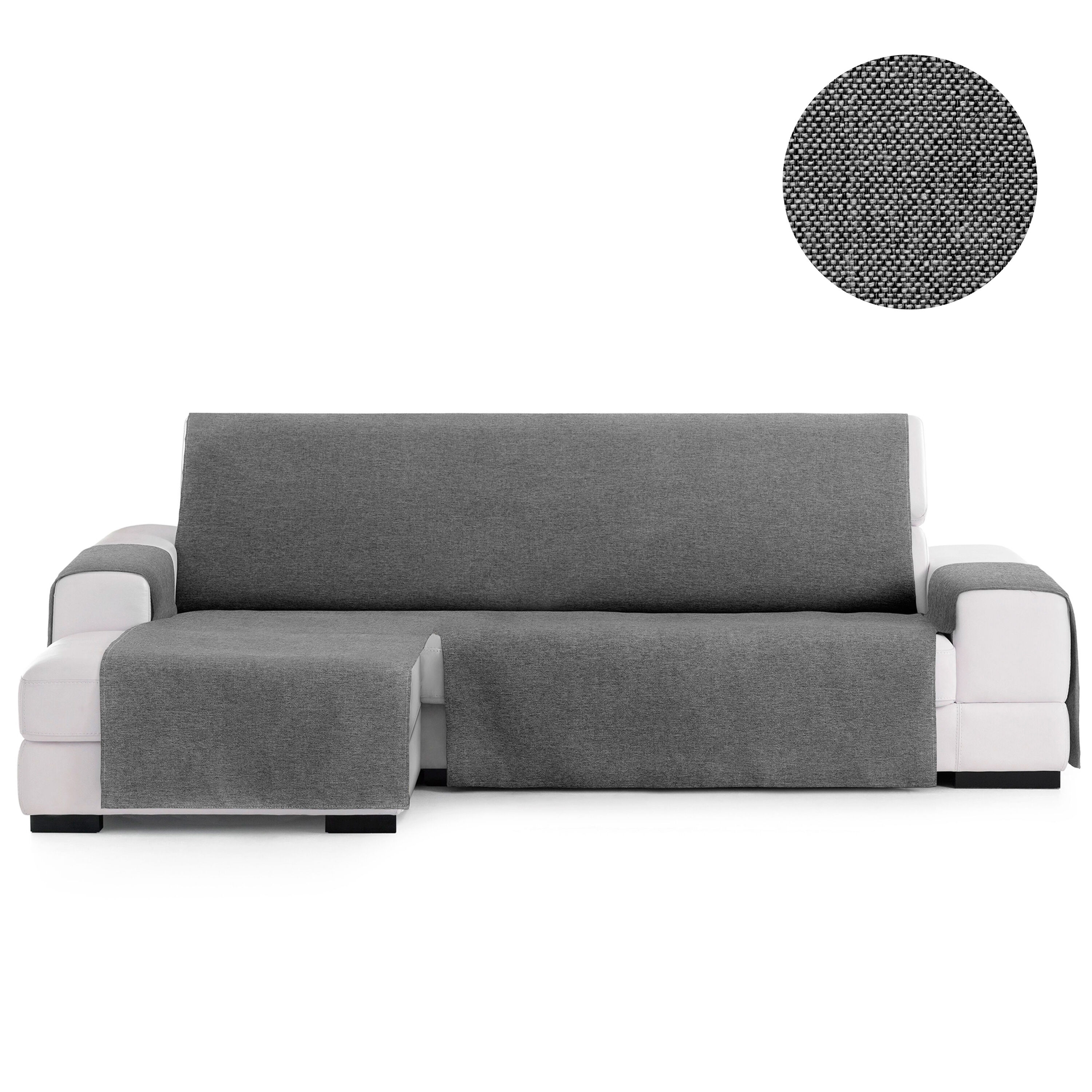 Vipalia Protector Cubre Sof&aacute; Chaise Izquierdo 240 Color Gris Oscuro Modelo Brisa, , large Imagen numero 2
