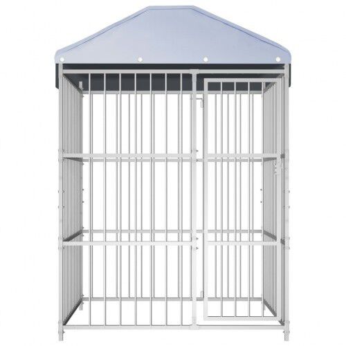 Perrera exterior de metal color Plateado, , large Imagen numero 5