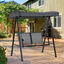 Outsunny Columpio Balanc&iacute;n de Jard&iacute;n de 2 Plazas con Techo Ajustable Respaldo Transpirable y Marco de Acero para Balc&oacute;n Terraza Exterior Carga M&aacute;x. 220 kg 150x110x170 cm Gris, , large indicador imagen numero 2