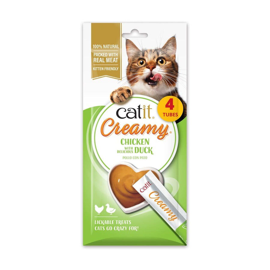 Snacks cremosos para gatos Catit Creamy &ndash; 4 Tubos Pollo y Pato, 4x10g, , large Imagen numero 1