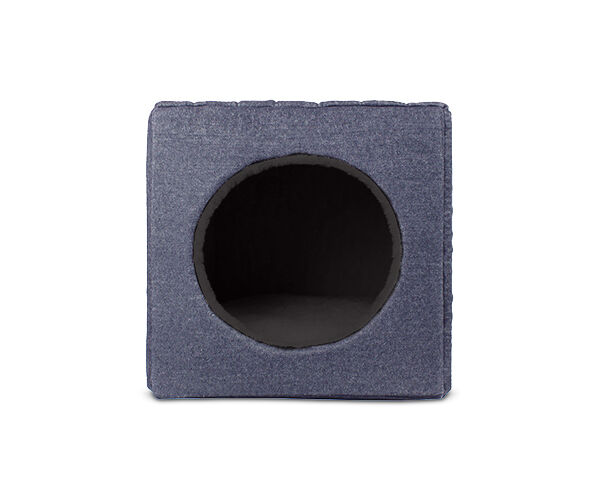 Gauty Cama para Perros y Gatos  Denim y Pelo - Azul y negro, , large Imagen numero 1