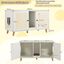 COSTWAY Mueble Arenero para Gatos, Mueble Oculto para Gatos con 2 Habitaciones, 2 Alfombrillas Rascadoras de Sisal, Tabla de Rascar, Casa de Gatos de Interior para Salón Dormitorio (Blanco), , large indicador imagen numero 2