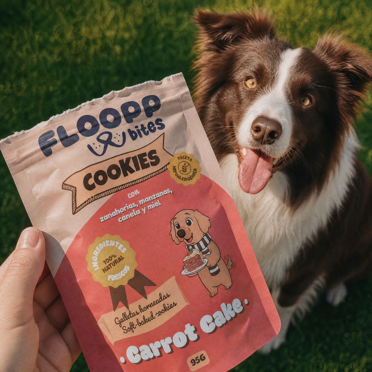 Floopp Bites Galletas Hipoalerg&eacute;nicas para Perros | Carrot Cake | 95 g, , large Imagen numero 2