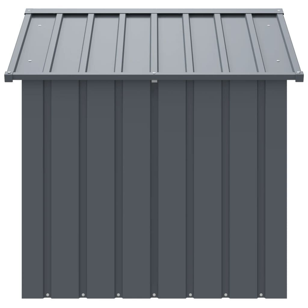 VidaXL Caseta con tejado de acero galvanizado color negro para perros thumbnail