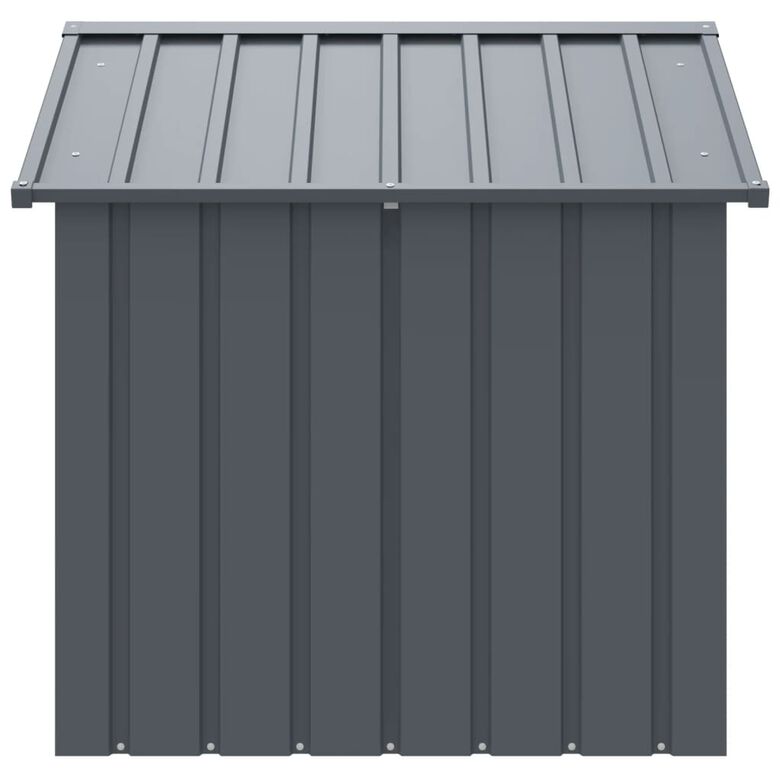 VidaXL Caseta con tejado de acero galvanizado color negro para perros thumbnail